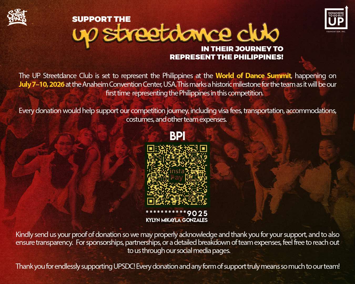 Team Donation - UP STREETDANCE CLUB (5000)